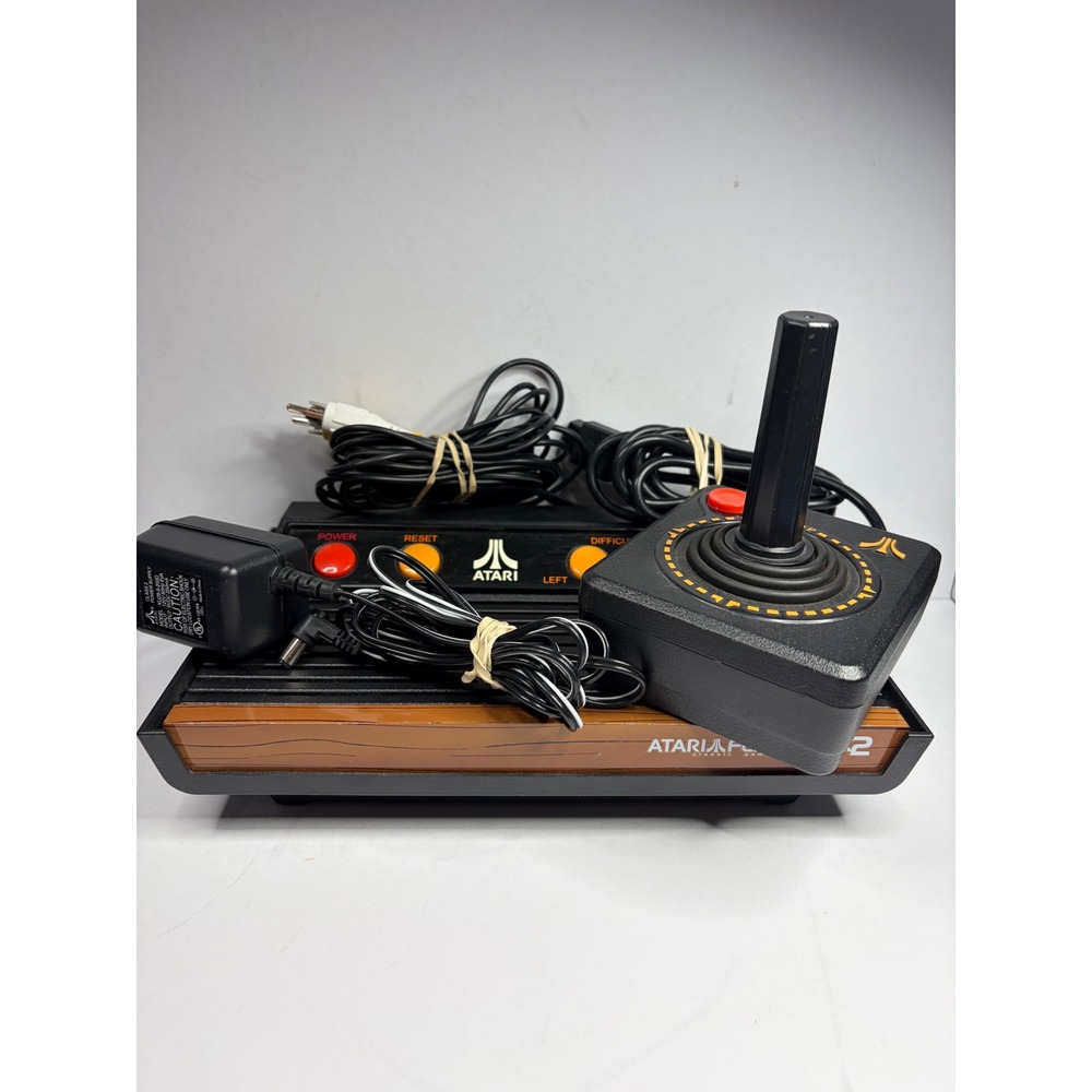 Atari Flashback 2 Classic Game Console Wood Grain Retro 40 Games Joystick AC